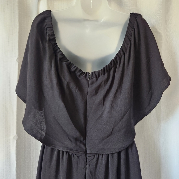 Anthropologie dRA Los Angeles Black Ruffled Off/On Shoulder Midi Dress Size L - Picture 6 of 9